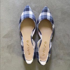 Blue Plaid Flats